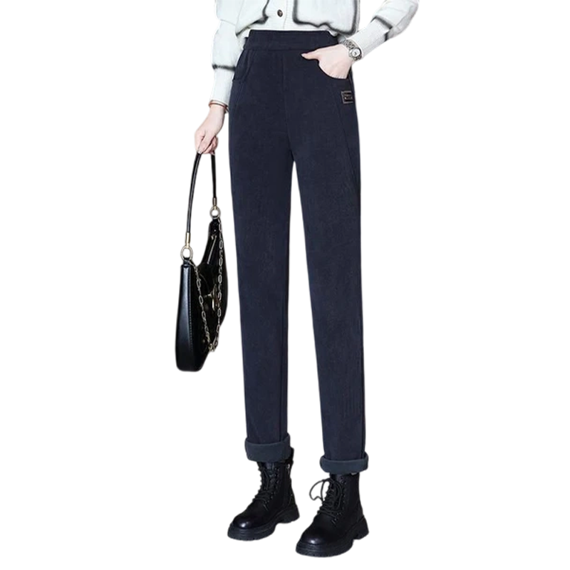 👖 ✨Schlankmachend & vielseitig, ideal für den Alltag – Damenhose mit Kunstfell-Futter, hochtailliert