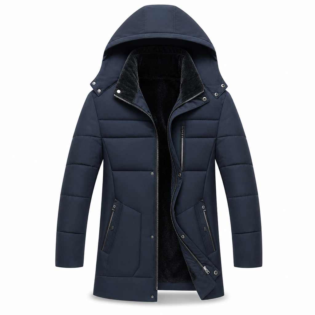 🔥Räumungsverkauf🔥Winterjacke für Herren, mittellang, wattiert, business-elegant, lässige Baumwolljacke für Männer im mittleren Alter