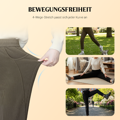 👖 ✨Schlankmachend & vielseitig, ideal für den Alltag – Damenhose mit Kunstfell-Futter, hochtailliert