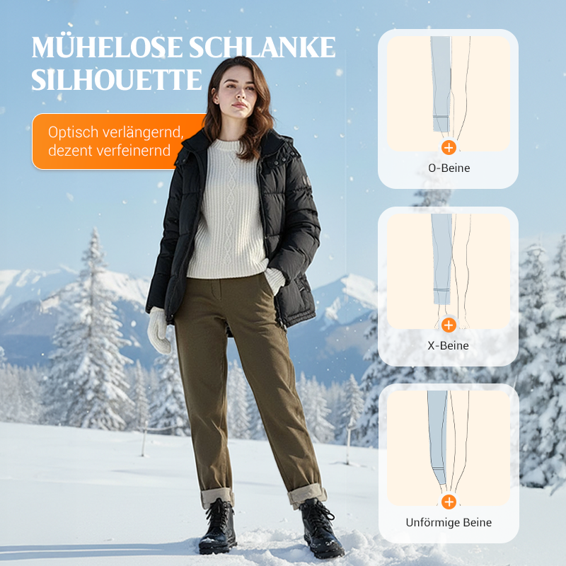 👖 ✨Schlankmachend & vielseitig, ideal für den Alltag – Damenhose mit Kunstfell-Futter, hochtailliert