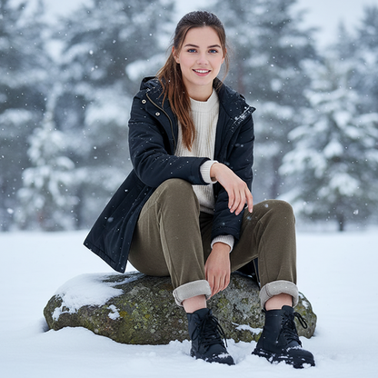 👖 ✨Schlankmachend & vielseitig, ideal für den Alltag – Damenhose mit Kunstfell-Futter, hochtailliert