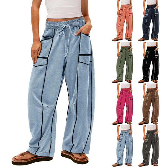 🔥 Dámské Neformální Volné Kalhoty s Šňůrkou a Širokými Nohavicemi 👖
