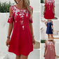 🌷👗 Šaty na ramínka s květinovým potiskem a vykrojenými rukávy