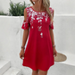 🌷👗 Šaty na ramínka s květinovým potiskem a vykrojenými rukávy
