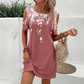 🌷👗 Šaty na ramínka s květinovým potiskem a vykrojenými rukávy