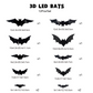 🔥🦇 3D LED nástěnná lampa s netopýrem