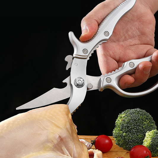 ✂️ ČASOVĚ OMEZENÁ NABÍDKA: 50% SLEVA! ⚡ Vysoce odolné multifunkční kuchyňské nůžky – nástroj 4 v 1 se škrabkou na ryby, otvírákem a bezpečnostním zámkem 🔪