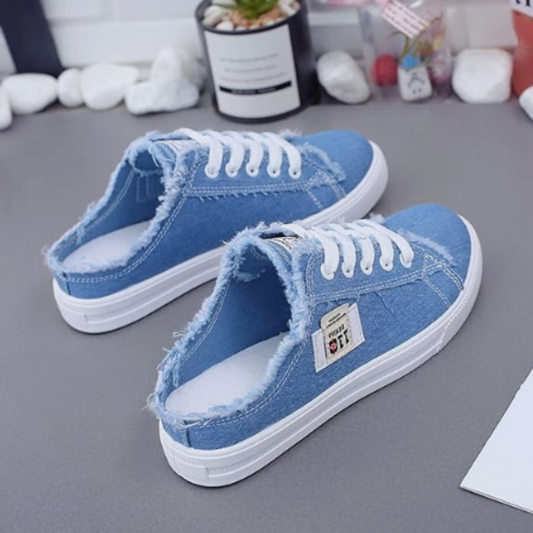 👟Dámské džínové mule tenisky👖  – Snadné nazouvání pohodlná podrážka a perfektní na letní casual look ☀️