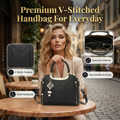 🔥👜 Elegante Damen-Handtasche mit Tragegriff und Schulterriemen🌸