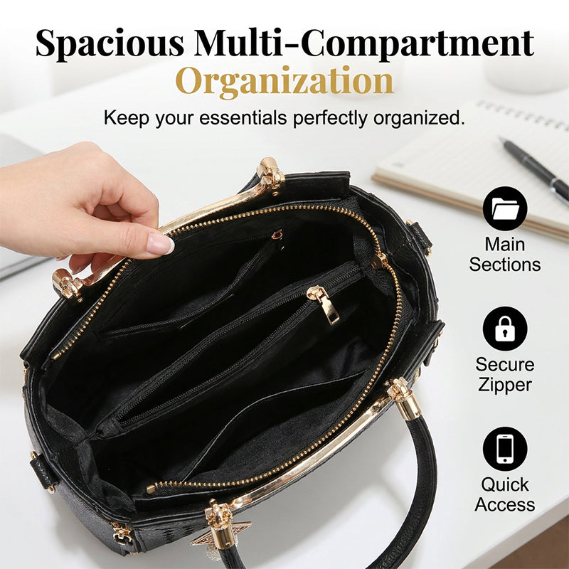 🔥👜 Elegante Damen-Handtasche mit Tragegriff und Schulterriemen🌸