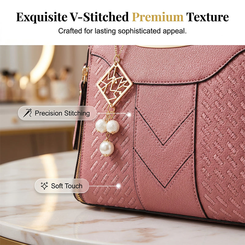 🔥👜 Elegante Damen-Handtasche mit Tragegriff und Schulterriemen🌸