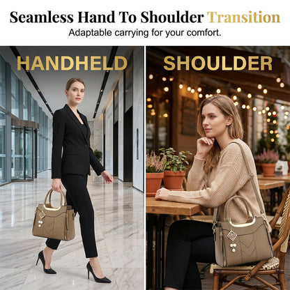 🔥👜 Elegante Damen-Handtasche mit Tragegriff und Schulterriemen🌸