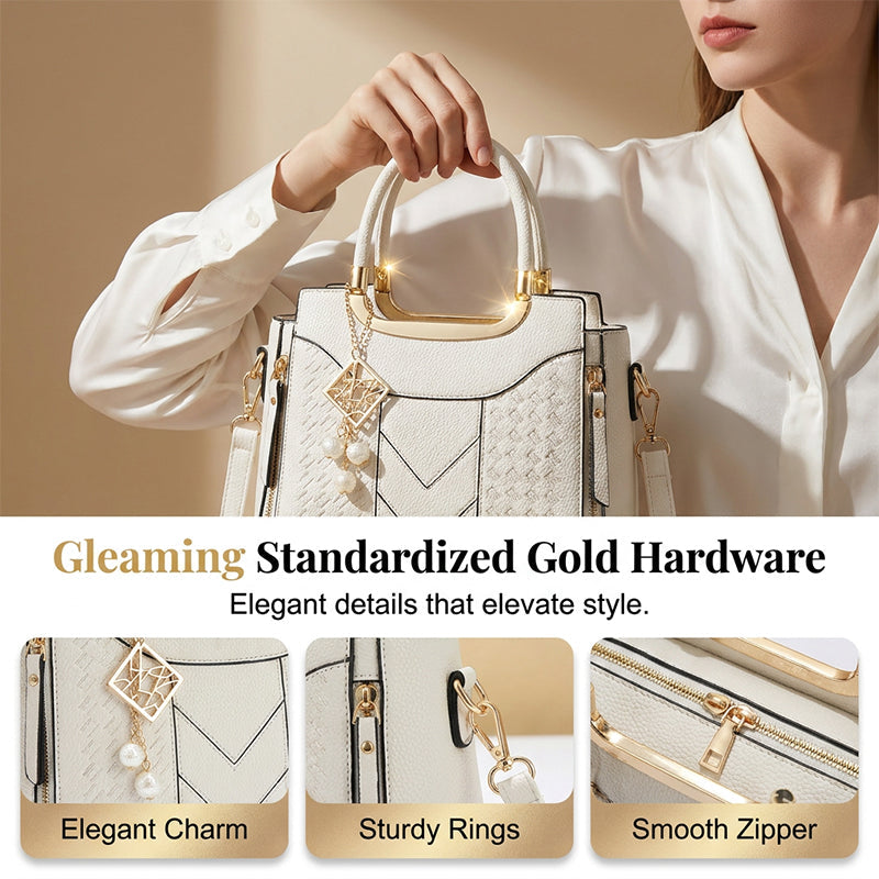 🔥👜 Elegante Damen-Handtasche mit Tragegriff und Schulterriemen🌸