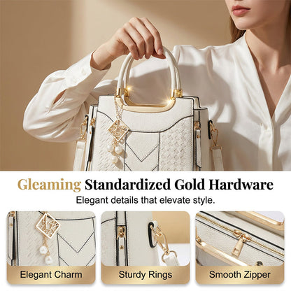 🔥👜 Elegante Damen-Handtasche mit Tragegriff und Schulterriemen🌸