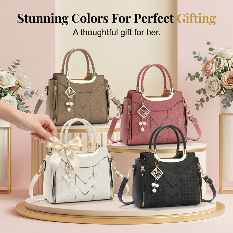 🔥👜 Elegante Damen-Handtasche mit Tragegriff und Schulterriemen🌸