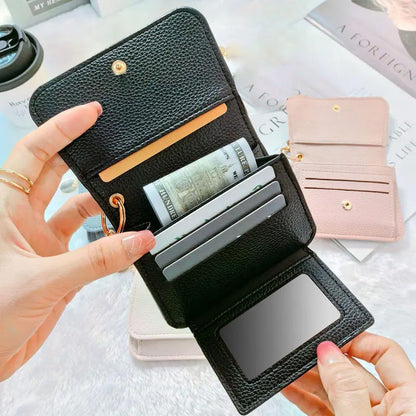 💖1 kaufen, 1 gratis!! ✨RFID-geschützte kurze Geldbörse für Damen, Mini-Kartenetui mit Schlüsselring, Münzfach und Ausweisfach👛