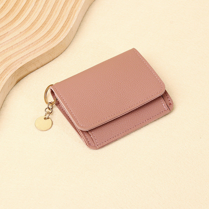 💖1 kaufen, 1 gratis!! ✨RFID-geschützte kurze Geldbörse für Damen, Mini-Kartenetui mit Schlüsselring, Münzfach und Ausweisfach👛