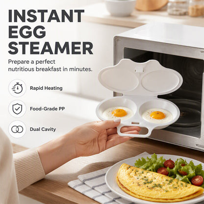 🥳50 000+ PRODÁNO! 🥗🎁 Microwavný vařič vajec! Dvoukomorový, nepřilnavý a snadno čistitelný. Zdravější než smažení – nakupte a ušetřete! 🏠✅