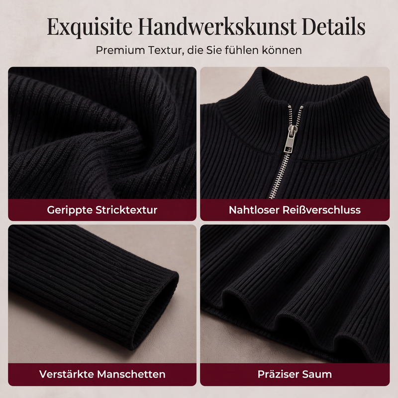 👗  Figurbetonter Komfort & Eleganz – Geripptes Strickkleid