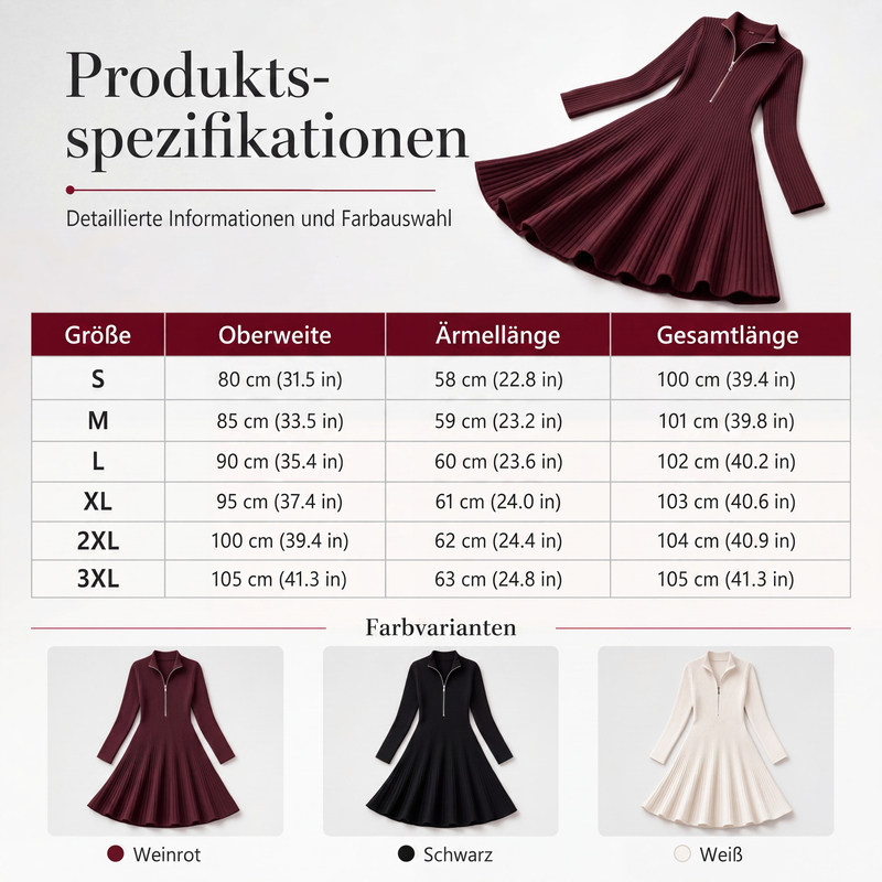 👗  Figurbetonter Komfort & Eleganz – Geripptes Strickkleid