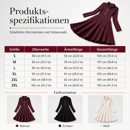 👗  Figurbetonter Komfort & Eleganz – Geripptes Strickkleid