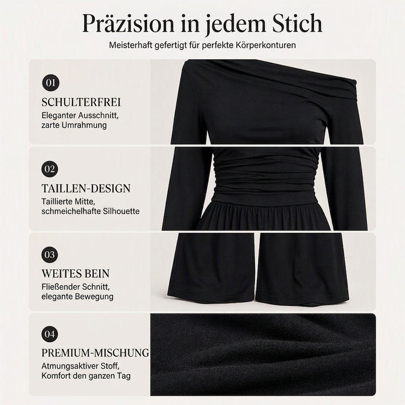 🛍️✨Damen-Schulterfreier Weitbein-Jumpsuit