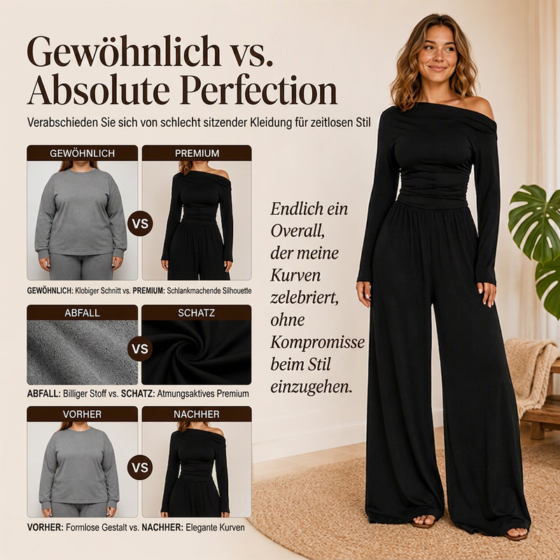 🛍️✨Damen-Schulterfreier Weitbein-Jumpsuit
