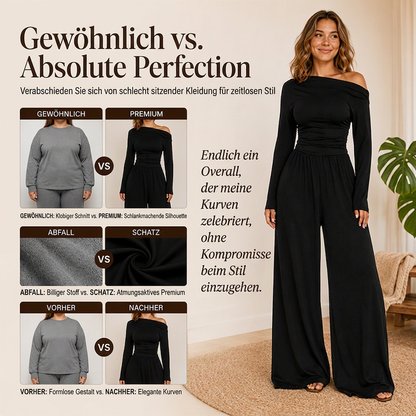 🛍️✨Damen-Schulterfreier Weitbein-Jumpsuit