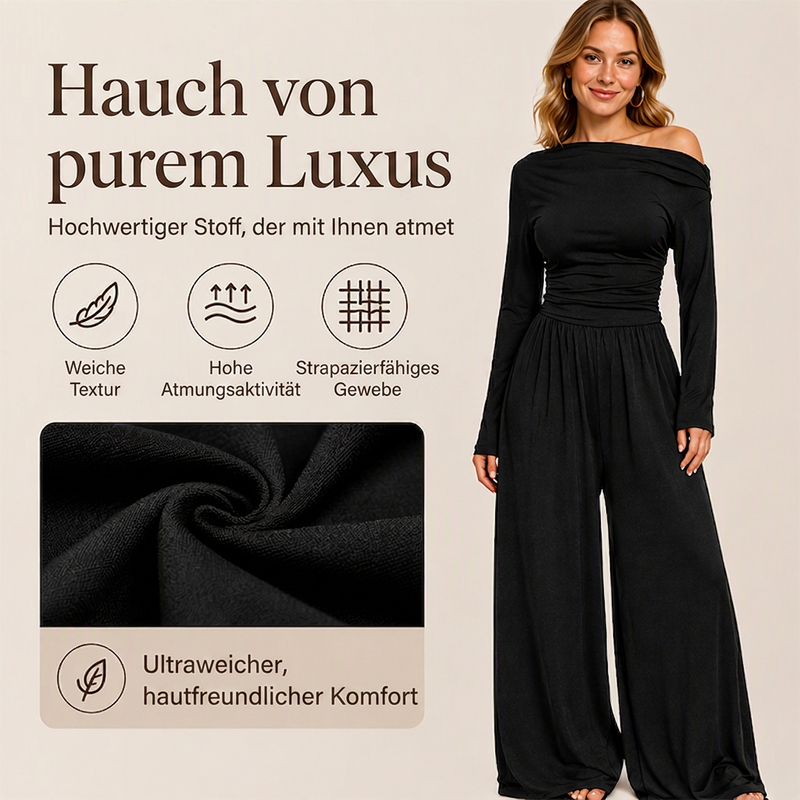 🛍️✨Damen-Schulterfreier Weitbein-Jumpsuit