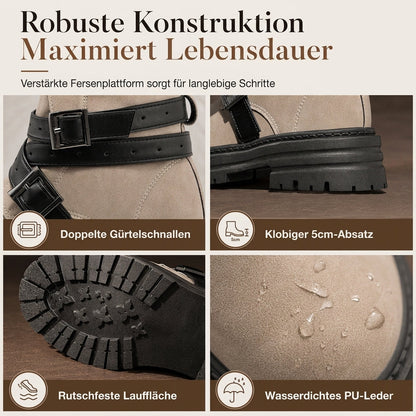 🍂 Komfort trifft Stil – Ihre neuen Lieblings-Boots für jeden Tag! ✨🔥 60% RABATT! 🥾 Damen-Stiefeletten – Rundkappe, Schnallenriemen & Plateau-Blockabsatz