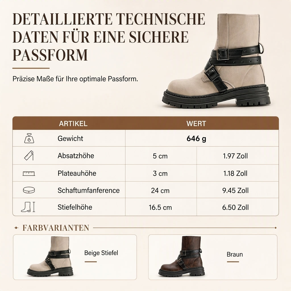 🍂 Komfort trifft Stil – Ihre neuen Lieblings-Boots für jeden Tag! ✨🔥 60% RABATT! 🥾 Damen-Stiefeletten – Rundkappe, Schnallenriemen & Plateau-Blockabsatz