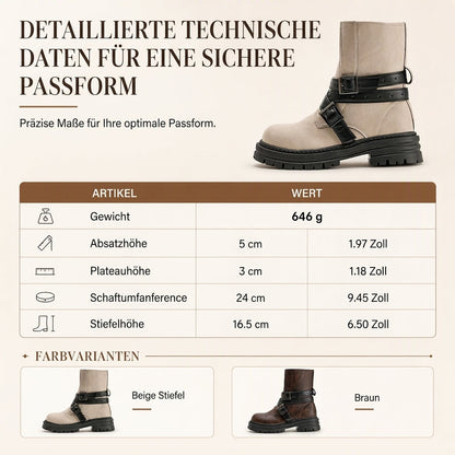 🍂 Komfort trifft Stil – Ihre neuen Lieblings-Boots für jeden Tag! ✨🔥 60% RABATT! 🥾 Damen-Stiefeletten – Rundkappe, Schnallenriemen & Plateau-Blockabsatz