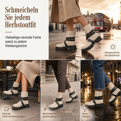 🍂 Komfort trifft Stil – Ihre neuen Lieblings-Boots für jeden Tag! ✨🔥 60% RABATT! 🥾 Damen-Stiefeletten – Rundkappe, Schnallenriemen & Plateau-Blockabsatz
