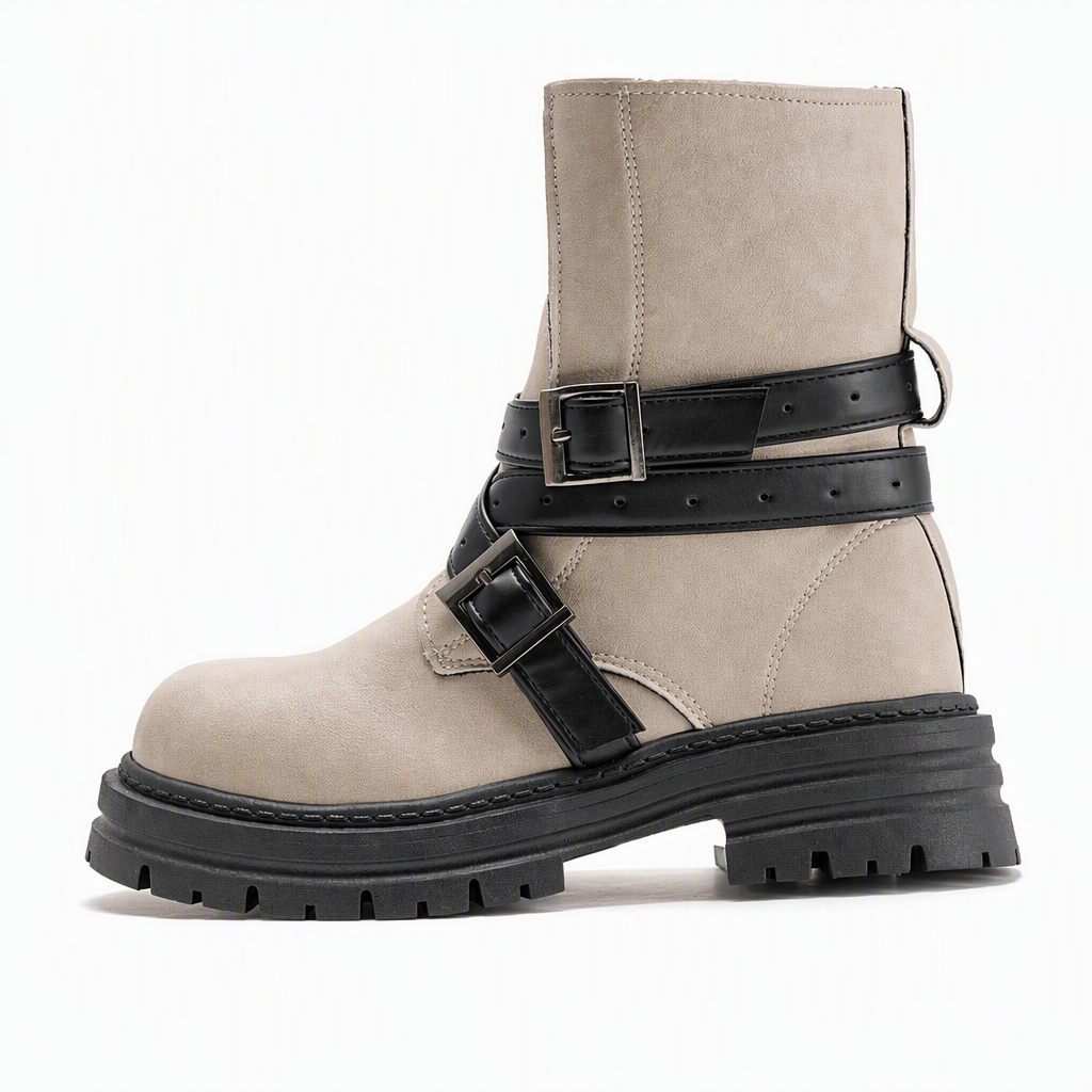 🍂 Komfort trifft Stil – Ihre neuen Lieblings-Boots für jeden Tag! ✨🔥 60% RABATT! 🥾 Damen-Stiefeletten – Rundkappe, Schnallenriemen & Plateau-Blockabsatz