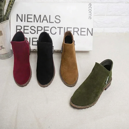 ⚡ Damen-Stiefeletten mit niedrigem Absatz und seitlichem Reißverschluss