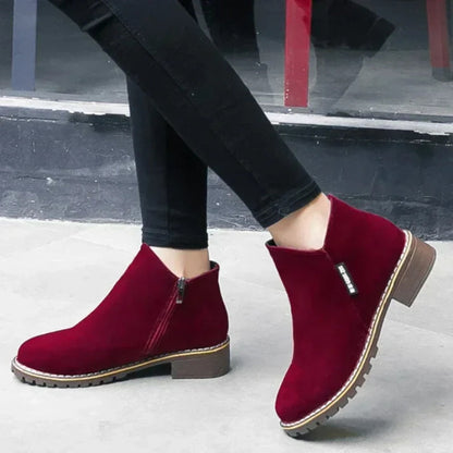 ⚡ Damen-Stiefeletten mit niedrigem Absatz und seitlichem Reißverschluss