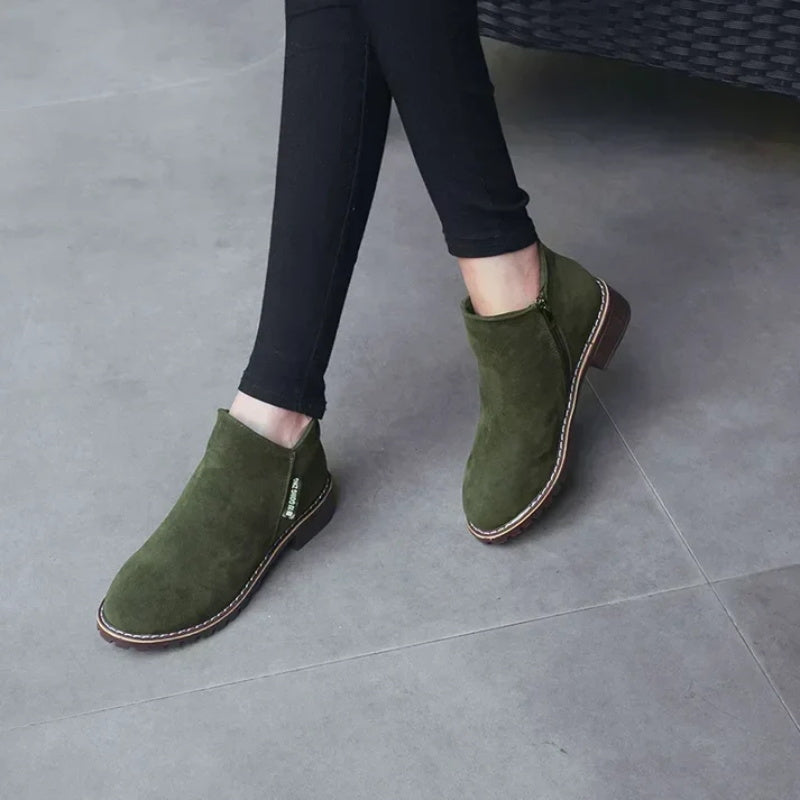 ⚡ Damen-Stiefeletten mit niedrigem Absatz und seitlichem Reißverschluss