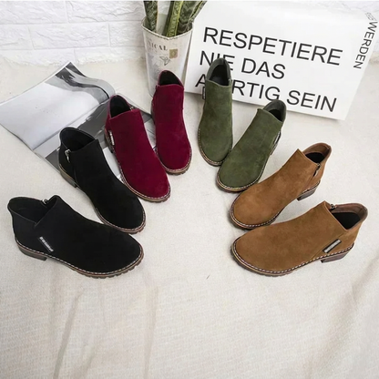 ⚡ Damen-Stiefeletten mit niedrigem Absatz und seitlichem Reißverschluss