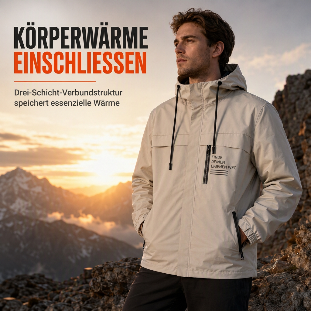 🎉✨ Herren-Outdoor-Windjacke mit abnehmbarer Kapuze