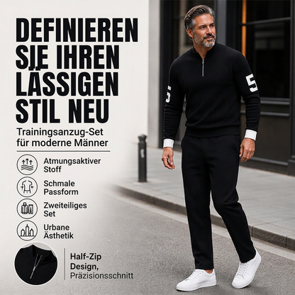 📢📢50% Rabatt!!! 🎉✨ Herren-Casual-Set mit halblangem Reißverschluss: Pullover & Hose
