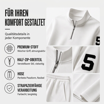📢📢50% Rabatt!!! 🎉✨ Herren-Casual-Set mit halblangem Reißverschluss: Pullover & Hose