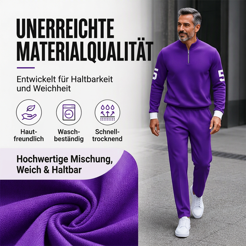 📢📢50% Rabatt!!! 🎉✨ Herren-Casual-Set mit halblangem Reißverschluss: Pullover & Hose