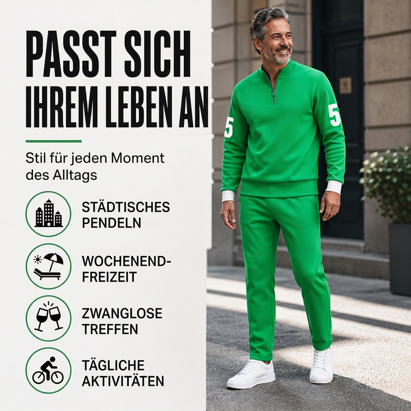 📢📢50% Rabatt!!! 🎉✨ Herren-Casual-Set mit halblangem Reißverschluss: Pullover & Hose