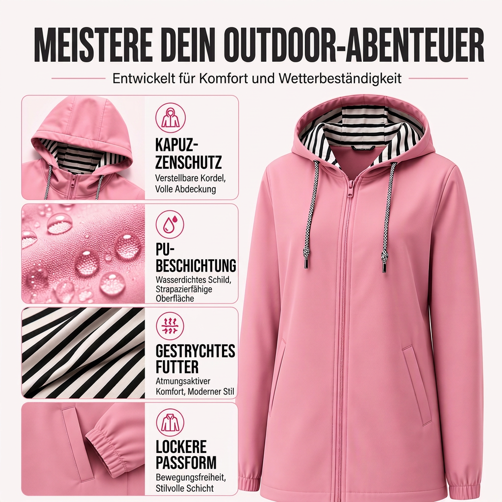 📦 Täglich 500+ Pakete versendet – der Wahnsinn! Wasserdichte Kapuzen-Freizeitjacke für Damen