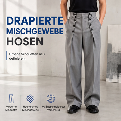 📢🎉Riesige Ersparnisse!!!🛍️✨Schicke hochtaillierte zweireihige Drapierhosen für Herren