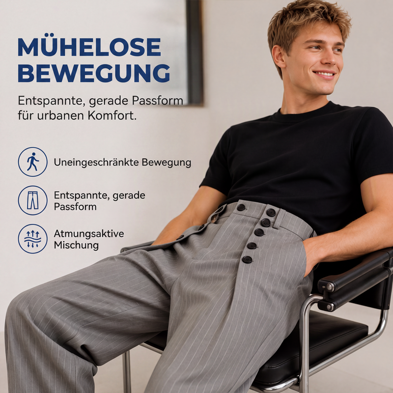 📢🎉Riesige Ersparnisse!!!🛍️✨Schicke hochtaillierte zweireihige Drapierhosen für Herren