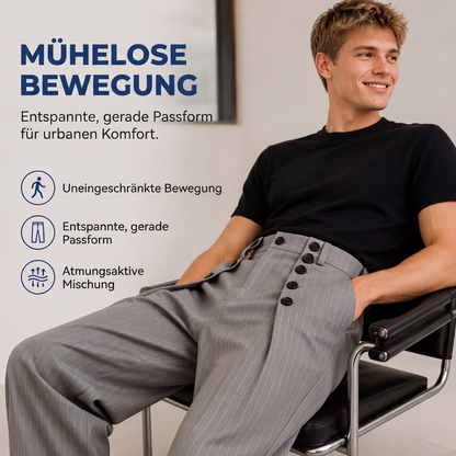 📢🎉Riesige Ersparnisse!!!🛍️✨Schicke hochtaillierte zweireihige Drapierhosen für Herren