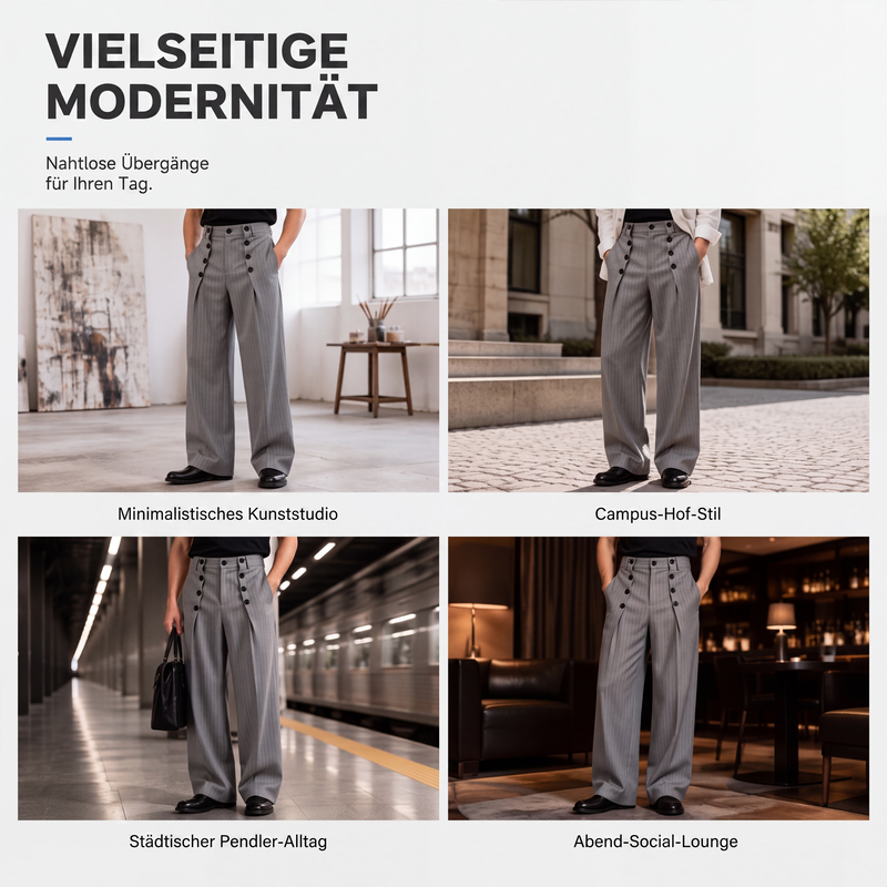 📢🎉Riesige Ersparnisse!!!🛍️✨Schicke hochtaillierte zweireihige Drapierhosen für Herren
