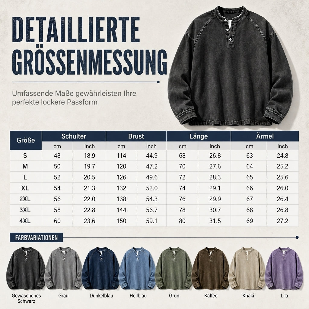 🔥✨Herren Vintage-Freizeit-Sweatshirt mit lockerer Passform