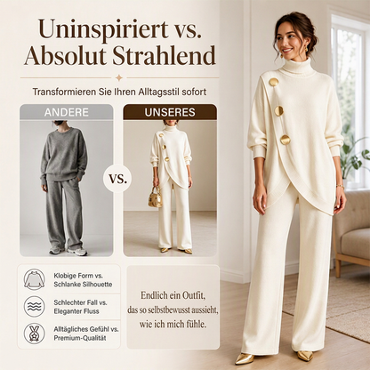 💎⭐ Top-bewertet – Rollkragenpullover- und Weiten-Hosen-Set – bequem und elegant